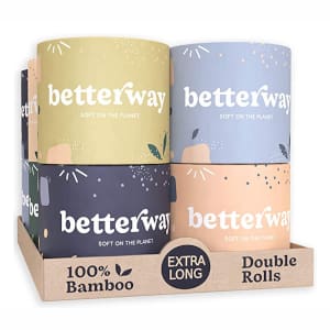 12 colorful rolls of betterway bamboo toilet paper