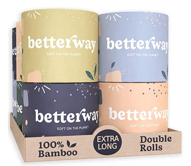 12 colorful rolls of betterway bamboo toilet paper